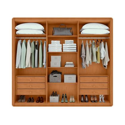 Imagem de Guarda-Roupa Casal Loop 100% MDF 6 PT 6 GV Amêndoa e Off White