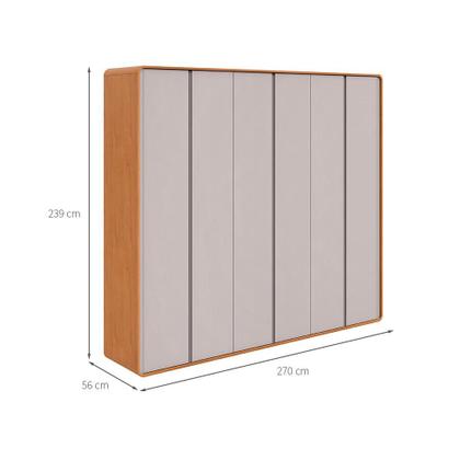 Imagem de Guarda-Roupa Casal Loop 100% MDF 6 PT 6 GV Amêndoa e Off White
