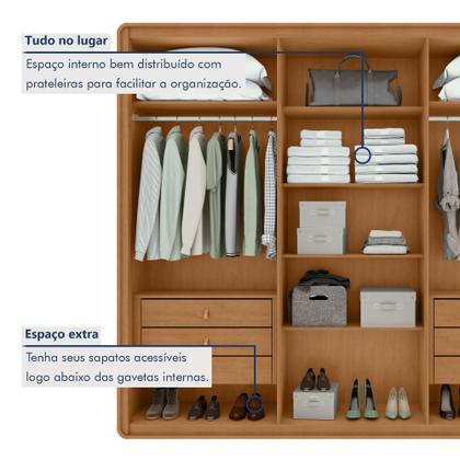 Imagem de Guarda-roupa Casal Loop 6 Portas 100% MDF