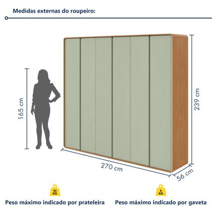 Imagem de Guarda-roupa Casal Loop 6 Portas 100% MDF