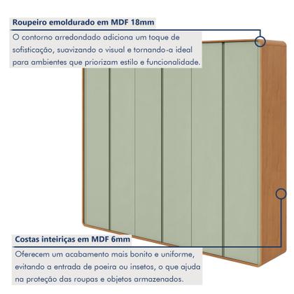 Imagem de Guarda-roupa Casal Loop 6 Portas 100% MDF