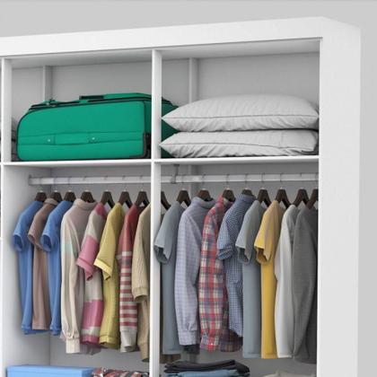 Imagem de Guarda Roupa Casal Lu 6 Portas 4 Gavetas Com Espelho Branco