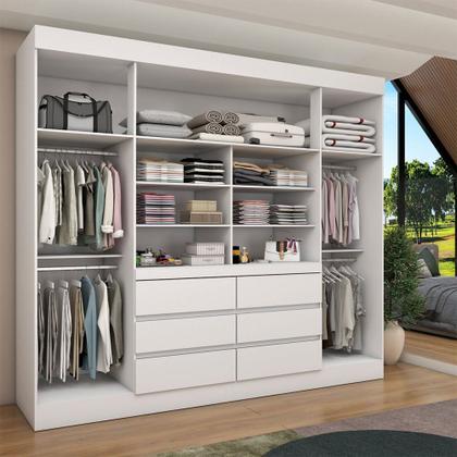 Imagem de Guarda-Roupa Casal Luxúria 4 Portas 6 Gavetas Branco - Panorama Móveis