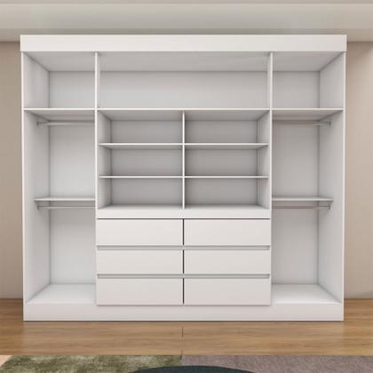 Imagem de Guarda-Roupa Casal Luxúria 4 Portas 6 Gavetas Branco - Panorama Móveis