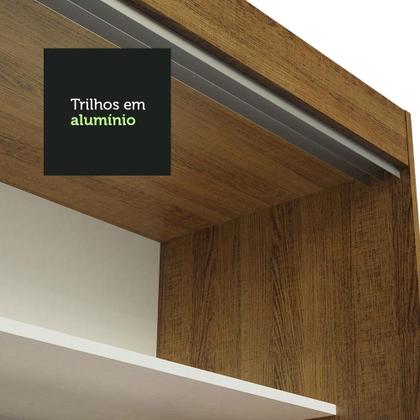 Imagem de Guarda-Roupa Casal Madesa Austin 4 Portas de Correr com Espelhos 3 Gavetas R