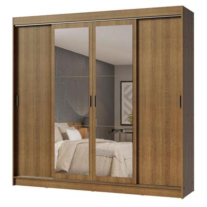 Imagem de Guarda-Roupa Casal Madesa Austin 4 Portas de Correr com Espelhos 3 Gavetas