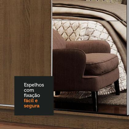 Imagem de Guarda-Roupa Casal Madesa Cronos 4 Portas de Correr com Espelhos