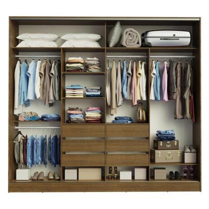 Imagem de Guarda-Roupa Casal Madesa Cronos 4 Portas de Correr com Espelhos