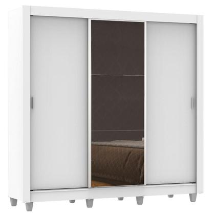 Imagem de Guarda Roupa Casal Madesa Lyon 3 Portas de Correr com Espelho 2 Gavetas com Pés