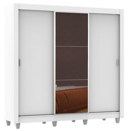 Imagem de Guarda Roupa Casal Madesa Lyon Plus 3 Portas de Correr com Espelho 4 Gavetas com Pés