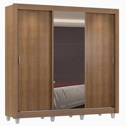 Imagem de Guarda Roupa Casal Madesa Lyon Plus 3 Portas de Correr com Espelho 4 Gavetas com Pés
