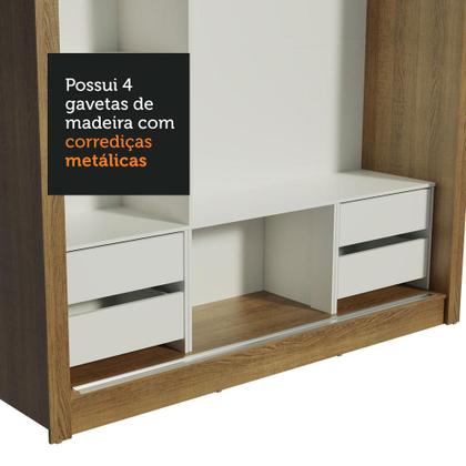 Imagem de Guarda Roupa Casal Madesa Lyon Plus 3 Portas de Correr com Espelho 4 Gavetas
