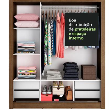 Imagem de Guarda Roupa Casal Madesa Lyon Plus 3 Portas de Correr com Espelho 4 Gavetas