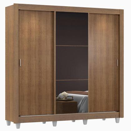 Imagem de Guarda Roupa Casal Madesa Mônaco 3 Portas de Correr com Espelho com Pés