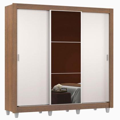 Imagem de Guarda Roupa Casal Madesa Mônaco 3 Portas de Correr com Espelho com Pés