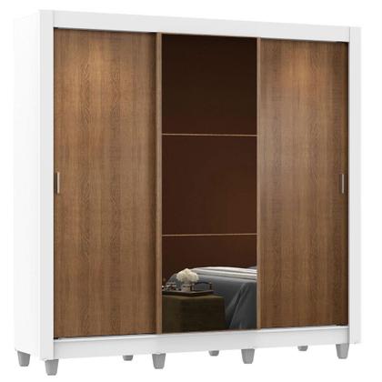 Imagem de Guarda Roupa Casal Madesa Mônaco 3 Portas de Correr com Espelho com Pés