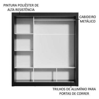 Imagem de Guarda Roupa Casal Madesa Mônaco 3 Portas de Correr com Espelho