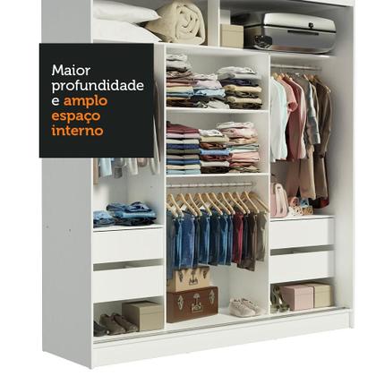 Imagem de Guarda-Roupa Casal Madesa Reno 3 Portas de Correr com Espelho B
