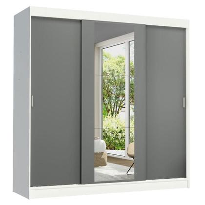 Imagem de Guarda-Roupa Casal Madesa Reno 3 Portas de Correr com Espelho B