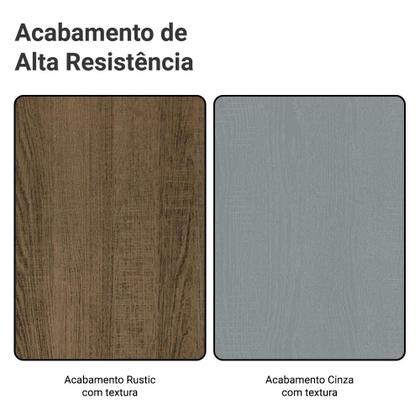 Imagem de Guarda-Roupa Casal Madesa Reno 3 Portas de Correr com Espelho - Rustic/Cinza