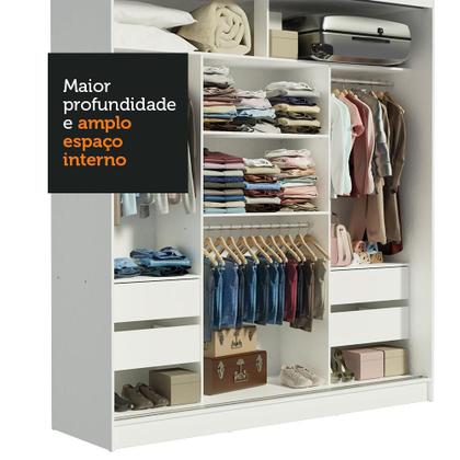 Imagem de Guarda-Roupa Casal Madesa Reno 3 Portas de Correr com Espelhos