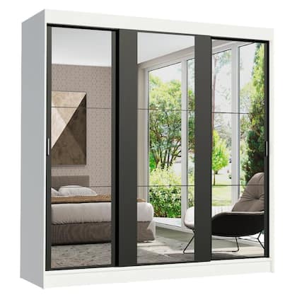 Imagem de Guarda-Roupa Casal Madesa Reno 3 Portas de Correr de Espelho