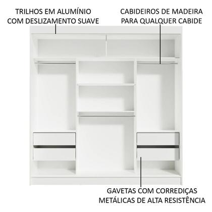 Imagem de Guarda-Roupa Casal Madesa Reno 3 Portas de Correr