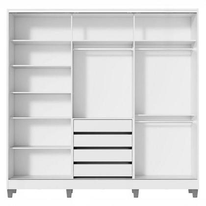 Imagem de Guarda Roupa Casal Madesa Royale 100% MDF 3 Portas de Correr com Espelho com Pés