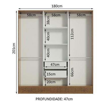 Imagem de Guarda-Roupa Casal Madesa Vip Plus 6 Portas Batentes com Espelho