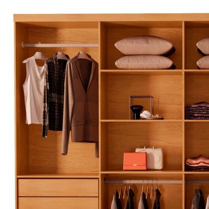 Imagem de Guarda Roupa Casal Marrocos MDF 8 Portas 4 Gavetas Moderna Mobília