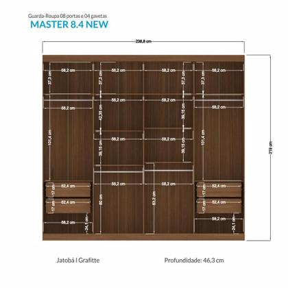 Imagem de Guarda Roupa Casal Master New 8.4 8 Portas - Santos Andirá