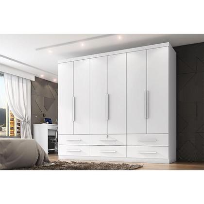 Imagem de Guarda Roupa Casal Maximus Plus 6 Portas Branco  Zanzini