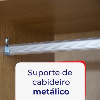 Imagem de Guarda-Roupa Casal MDF 8 Portas Ripado Império Marrom/Castanho