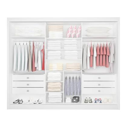 Imagem de Guarda Roupa Casal MDF Espelhado 3 Portas 6 Gavetas Qatar