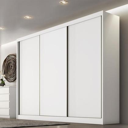 Imagem de Guarda Roupa Casal Medelim 3 Portas 8 Gavetas Neve  Novo Horizonte