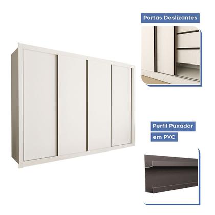 Imagem de Guarda Roupa Casal Milano 4 Portas 4 Gavetas Minastex