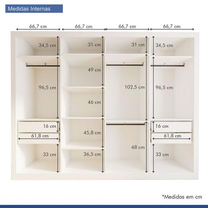 Imagem de Guarda Roupa Casal Milano 4 Portas 4 Gavetas Minastex