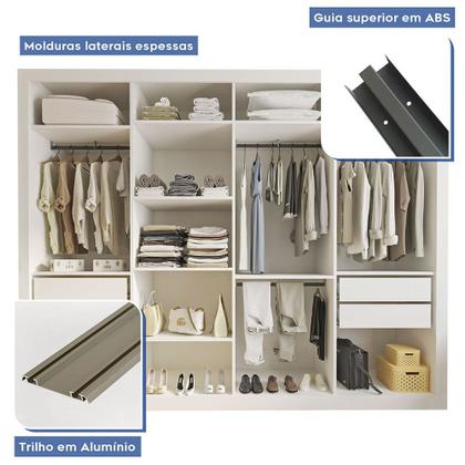 Imagem de Guarda Roupa Casal Milano 4 Portas 4 Gavetas Minastex