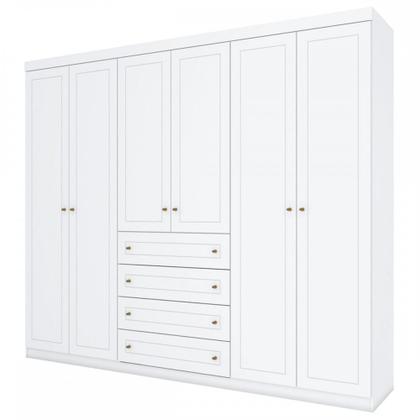Imagem de Guarda-Roupa Casal Mississipi 6 Portas 4 Gavetas Branco Hp - Henn