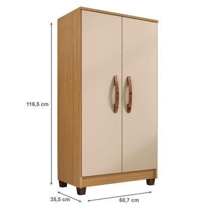 Imagem de Guarda Roupa Casal Modena com Cômoda Cannes 5 Gavetas e Armário Multiuso Recife Carvalho Off White  Incorplac