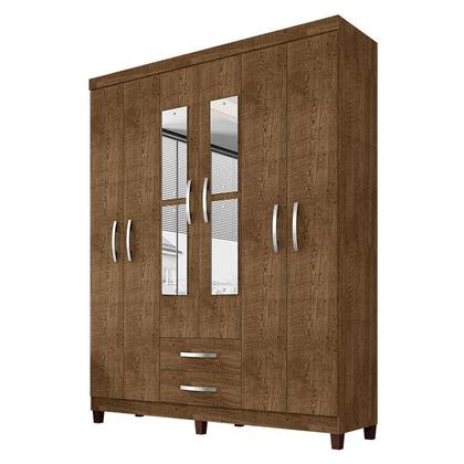 Imagem de Guarda Roupa Casal Modena com Espelho 6 Portas Cômoda Sapateira Cannes e Armário Multiuso Recife Malbec - Incorplac