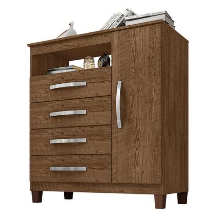 Imagem de Guarda Roupa Casal Modena com Espelho 6 Portas Cômoda Sapateira Cannes e Armário Multiuso Recife Malbec - Incorplac