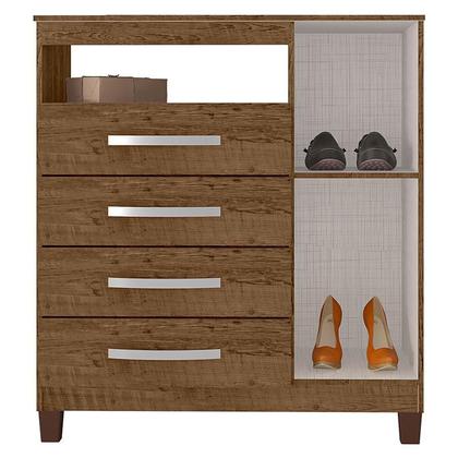 Imagem de Guarda Roupa Casal Modena com Espelho 6 Portas Cômoda Sapateira Cannes e Armário Multiuso Recife Malbec - Incorplac