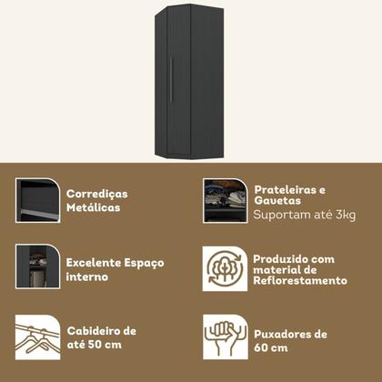 Imagem de Guarda-roupa Casal Modulado 1 Porta Ágata Yescasa