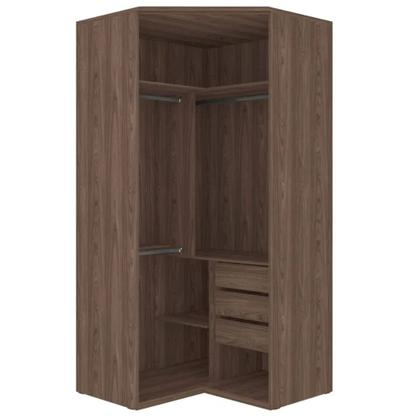 Imagem de Guarda Roupa Casal Modulado 100% MDF Canto Closet 2 portas 2 Espelhos 3 Gavetas Cappuccino - Evolution - Robel Móveis