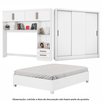 Imagem de Guarda-roupa Casal Modulado 4 Portas com Cama Santiago 3 Portas 5 Gavetas