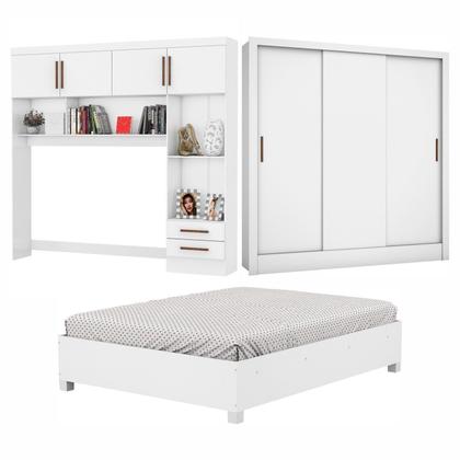 Imagem de Guarda-roupa Casal Modulado 4 Portas com Cama Santiago 3 Portas 5 Gavetas