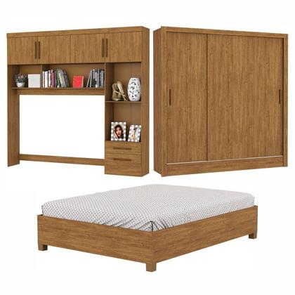 Imagem de Guarda-roupa Casal Modulado 4 Portas com Cama Santiago 3 Portas 5 Gavetas
