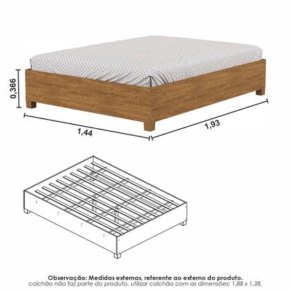 Imagem de Guarda-Roupa Casal Modulado 4 Portas com Cama Santiago 3 Portas com Espelho 5 Gavetas Bege/Cinamomo/Off White