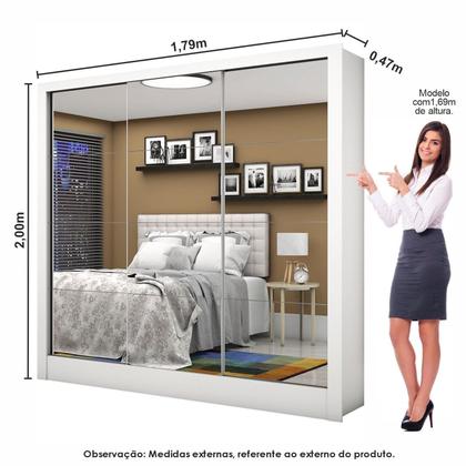 Imagem de Guarda-roupa Casal Modulado 4 Portas com Cama Santiago 3 Portas Premium 5 Gaveta com Espelho